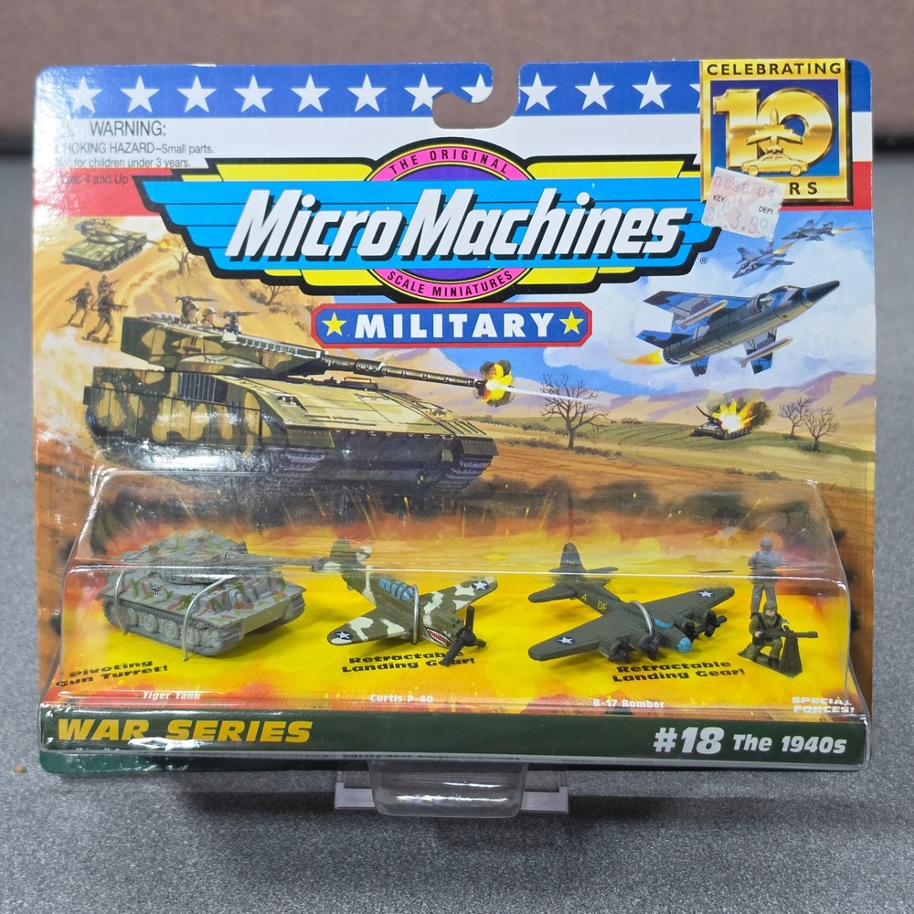 Micro Machines Military War Series #18 The 1940s Green NEW Tiger Tank B-17 P-40